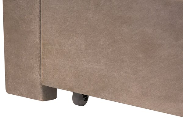 Postel s úložnými zásuvkami Umělý samet LONZAC 140 x 200 cm Taupe
