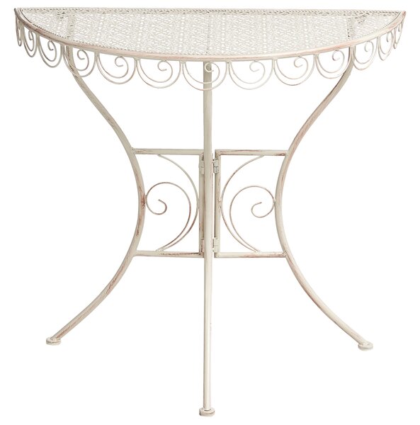 Bistro stolek JUINA 80 cm 36 cm Kov Světle béžová