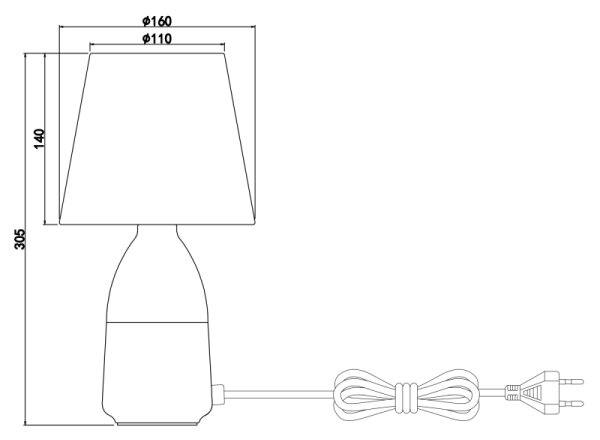GLOBO 24135C - Stolní lampa EUGEN 1xE14/40W/230V