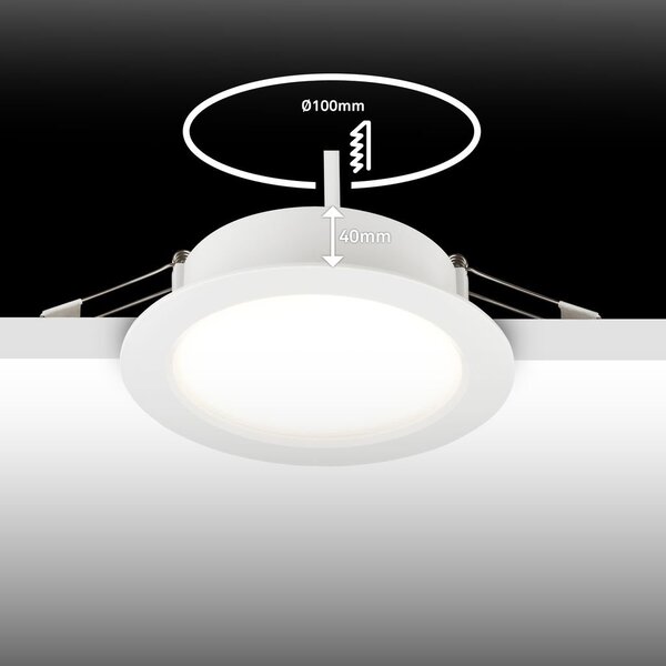 BRI 3945036 Fungo vestavné bodové svítidlo 100mm 3ks sada - 7W, 700lm, LED, stmívatelné, IP65, bílé - BRILONER