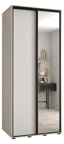 Šatní skříň ASIRI 3 - 110/60 cm, bílá / černá