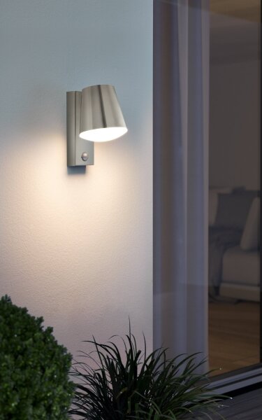 Eglo 97453 - Venkovní nástěnné svítidlo se senzorem CALDIERO 1xE27/10W/230V IP44
