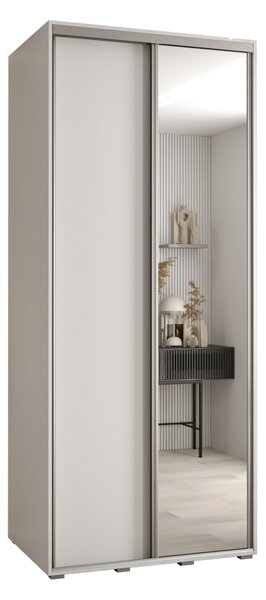Šatní skříň YVONA 3 - 110/60 cm, bílá / stříbrná