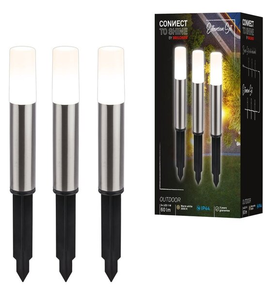 BRI 3926032 CONNECT TO SHINE prodlužovací sada Junca 3ks LED venkovních sloupkových svítidel, IP44 - BRILONER