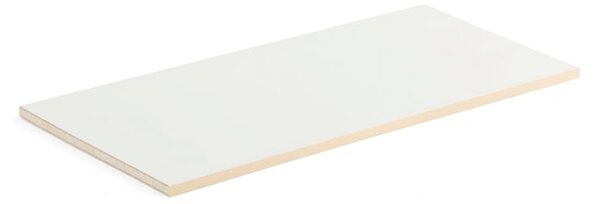 AJ Produkty Police THEO, dřevěné lamelové jádro, 1000x450 mm, hrana bříza, bílá