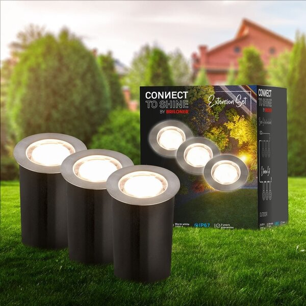 BRI 3917032 CONNECT TO SHINE prodlužovací sada Tilia 3ks LED zapuštěných svítidel do země, IP67 - BRILONER