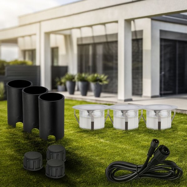 BRI 3917032 CONNECT TO SHINE prodlužovací sada Tilia 3ks LED zapuštěných svítidel do země, IP67 - BRILONER