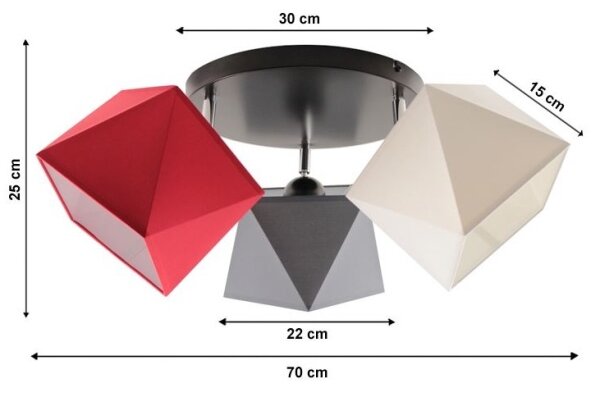 Přisazený lustr DIAMENT 3xE27/60W/230V