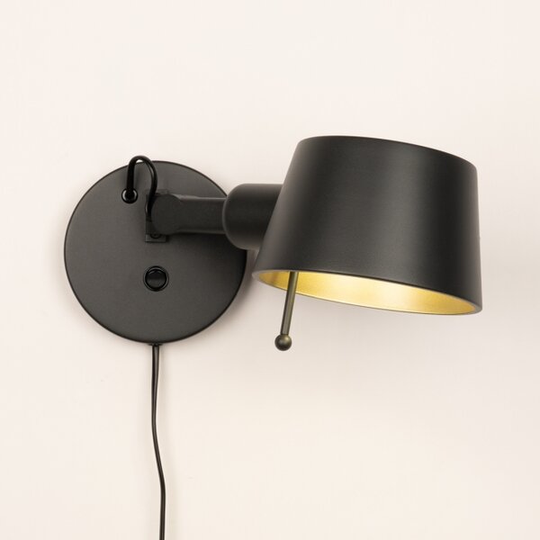 Nástěnné designové svítidlo s vypínačem Niki Black Mono (LMD)