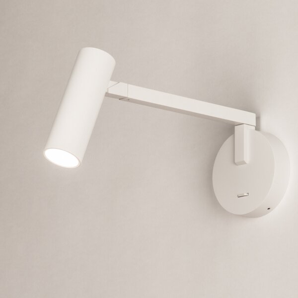 Nástěnné designové svítidlo s ramenem a vypínačem Conno White (LMD)