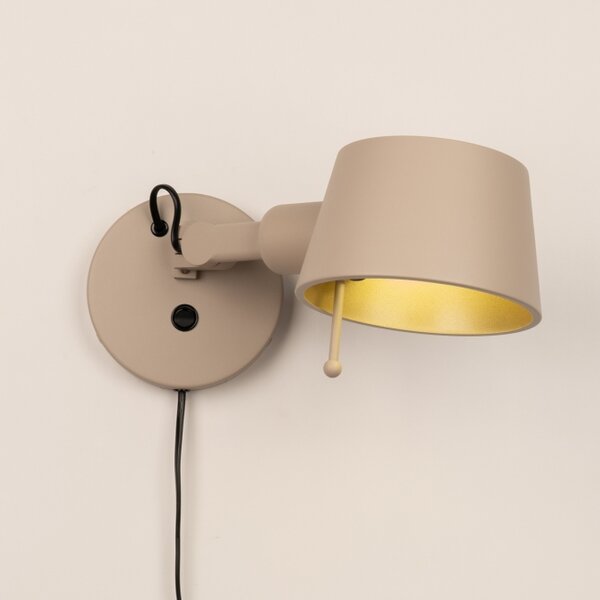 Nástěnné designové svítidlo s vypínačem Niki Taupe Mono (LMD)