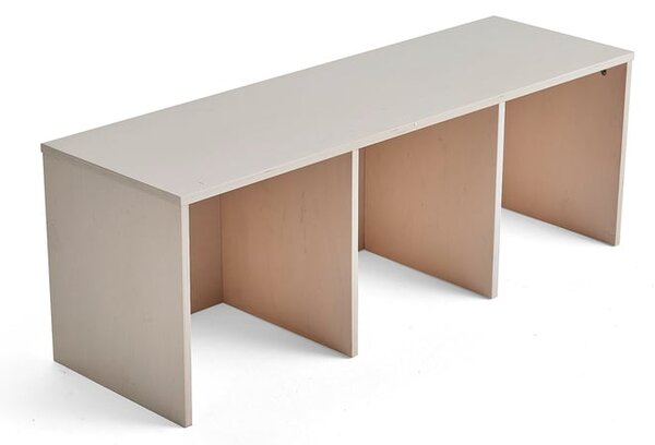 AJ Produkty Lavice RICO, 420x1200x370 mm, 3 přihrádky, bílá pigmentovaná