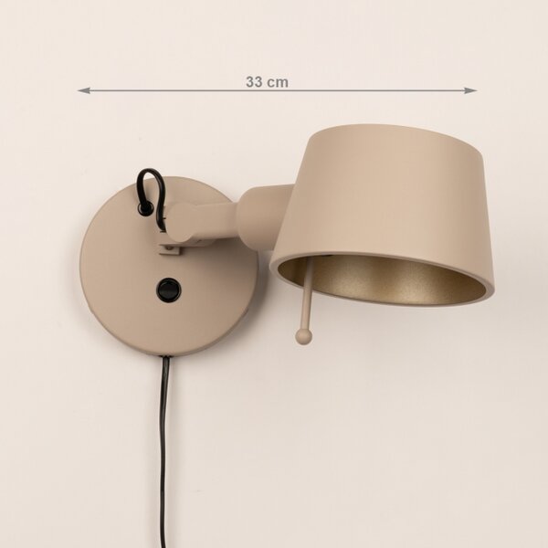 Nástěnné designové svítidlo s vypínačem Niki Taupe Mono (LMD)