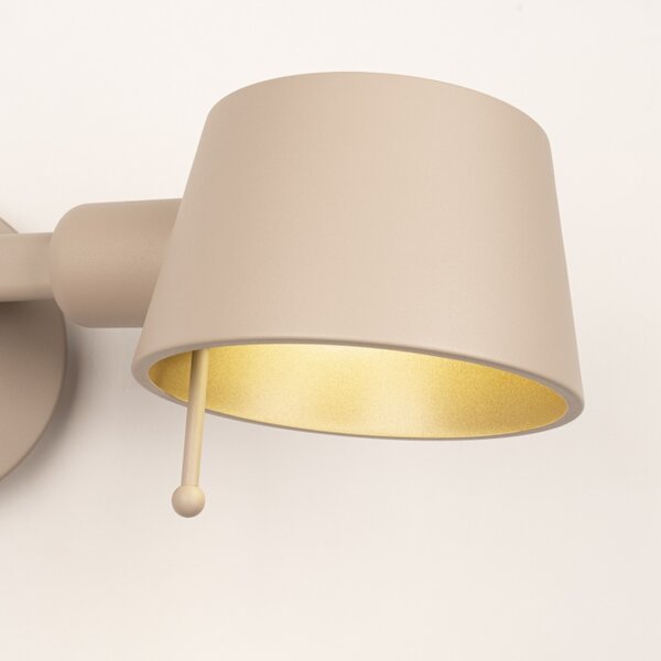 Nástěnné designové svítidlo s vypínačem Niki Taupe Mono (LMD)