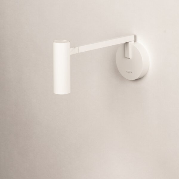 Nástěnné designové svítidlo s ramenem a vypínačem Conno White (LMD)