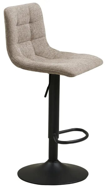 Nordic Living Šedá čalouněná barová židle Maddie 61–82 cm