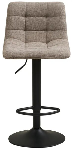 Nordic Living Šedá čalouněná barová židle Maddie 61–82 cm