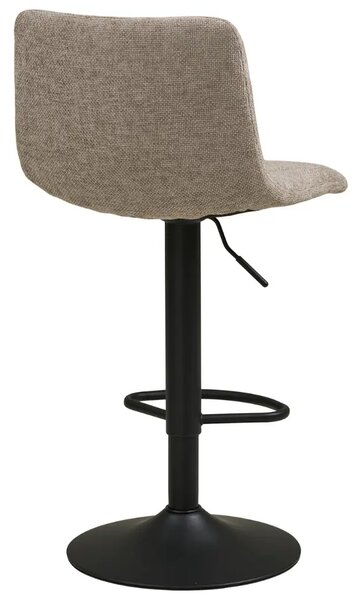 Nordic Living Šedá čalouněná barová židle Maddie 61–82 cm