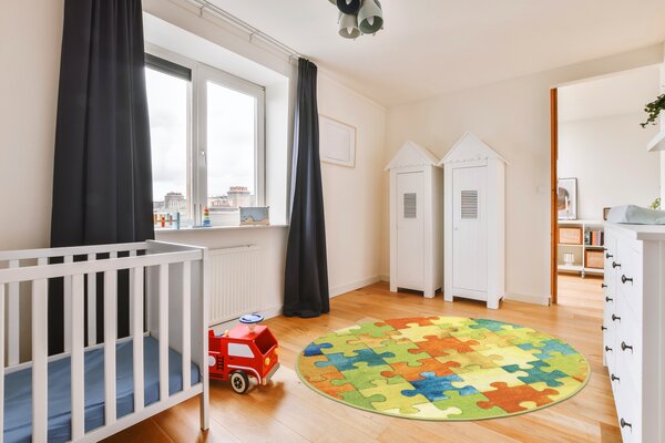 Kobercový ráj Kulatý dětský koberec Puzzle multicolor vícebarevný Rozměr: průměr 80 cm