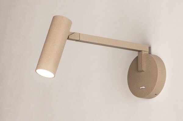 Nástěnné designové svítidlo s ramenem a vypínačem Conno Dark Taupe (LMD)