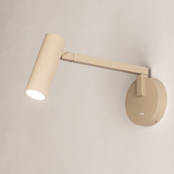 Nástěnné designové svítidlo s ramenem a vypínačem Conno Taupe (LMD)
