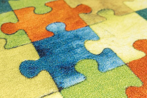 Kobercový ráj Kulatý dětský koberec Puzzle multicolor vícebarevný Rozměr: průměr 80 cm