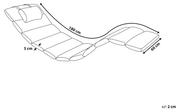 Polstr na zahradní lehátko BRESCIA PREMIUM 180 x 60 cm Světle béžová