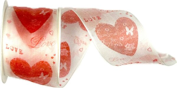 Organzová stuha Organdy Love Red – červená 40mm x 2m