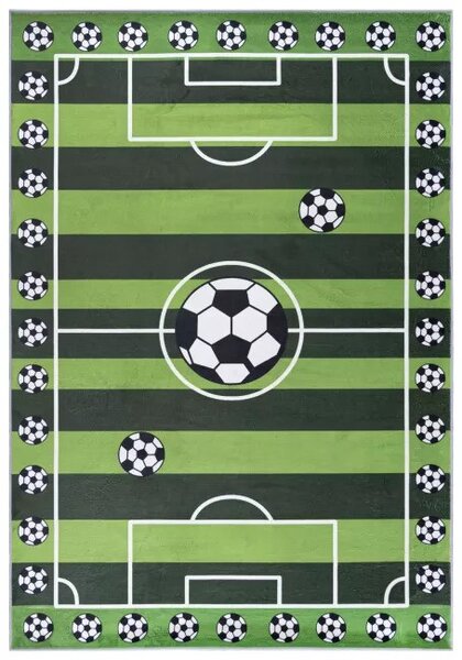 Makro Abra Dětský kusový koberec FLANNEL PRINTED JXH-301 Fotbalové hřiště zelený Rozměr: 140x200 cm