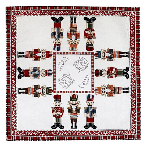 Vánoční žinylkový ubrus Louskáček 90x90 cm Chenille IT035 Barva Vícebarevná Rozměry 90x90 cm