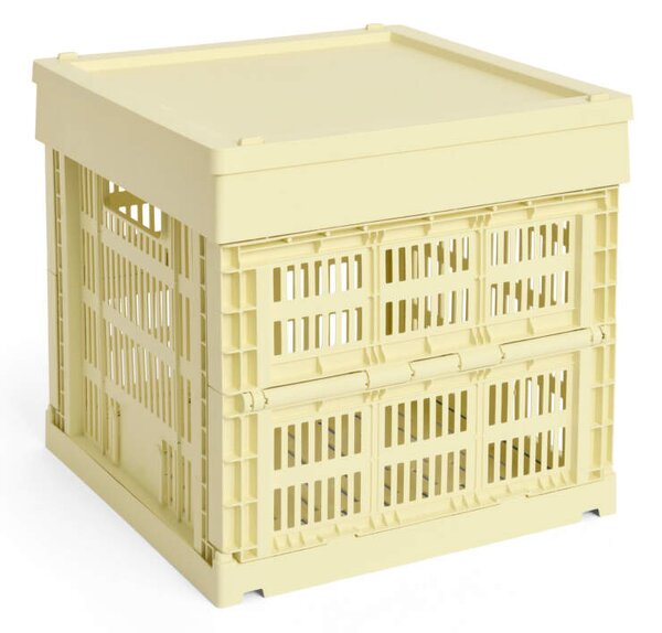 HAY Plastové víko Colour Crate Medium Square/Cube, light yellow