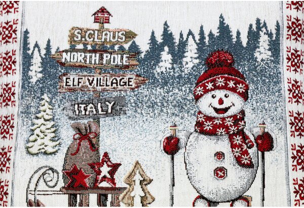 Vánoční žinylkový ubrus Severní pól na bílem 90x90 cm Chenille IT037A Barva Vícebarevná Rozměry 90x90 cm