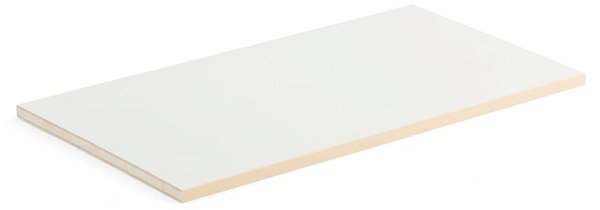 AJ Produkty Police THEO, dřevěné lamelové jádro, 800x450 mm, hrana bříza, bílá