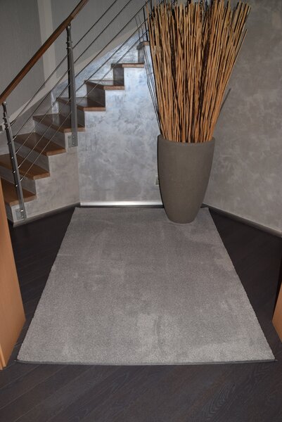 Tapibel, Kusový koberec Supersoft s bordurou 840 sv. šedý, 60x100, šedá, chodba / předsíň