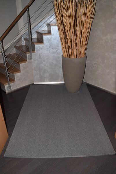 Tapibel, Kusový koberec Supersoft s bordurou 850 tm. šedý, 60x100, šedá, ložnice