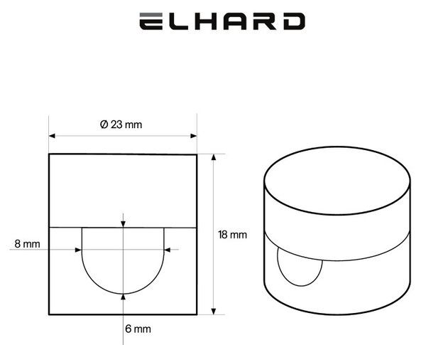 Elhard Držák na kabel, nástěnný, 23x18mm, černý KP1010B