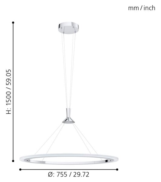 Eglo 98427 - LED RGB Stmívatelný lustr na lanku HORNITOS-C LED/37W/230V + DO