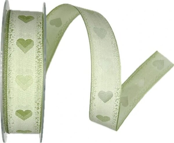 Taftová stuha Passion Mint – pastelově zelená 25mm x 20m