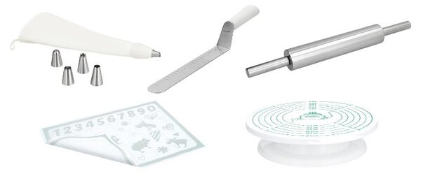 Silvercrest® Sada sáčků na zdobení / Cukrářský nůž / Váleček na těsto (100399421)
