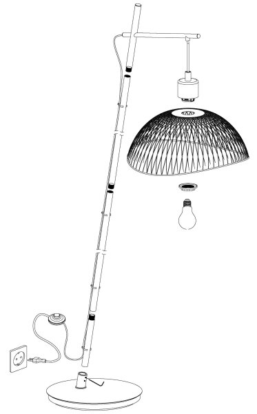 Eglo 43307 - Stojací lampa POMPEYA 1xE27/60W/230V