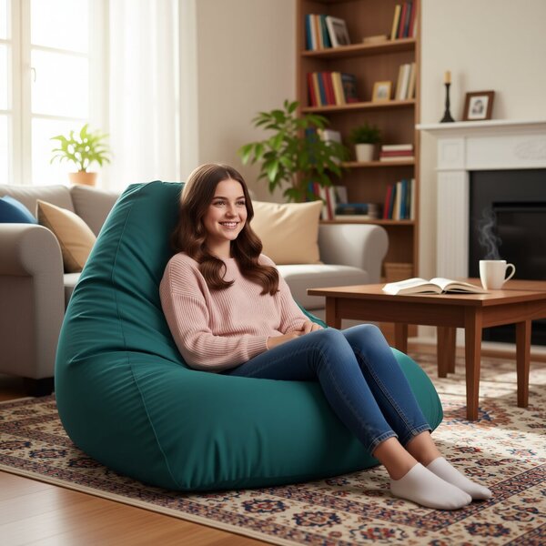 Plyšový sedací vak Primabag Lazy Bali modrá
