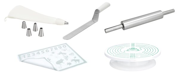 Silvercrest® Sada sáčků na zdobení / Cukrářský nůž / Váleček na těsto (100399421)