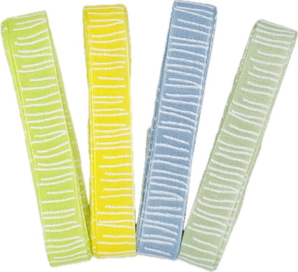 Stuha skládaná SAFARI pastelové barvy - set 4ks 15mm x 2m (10,-Kč/ks)
