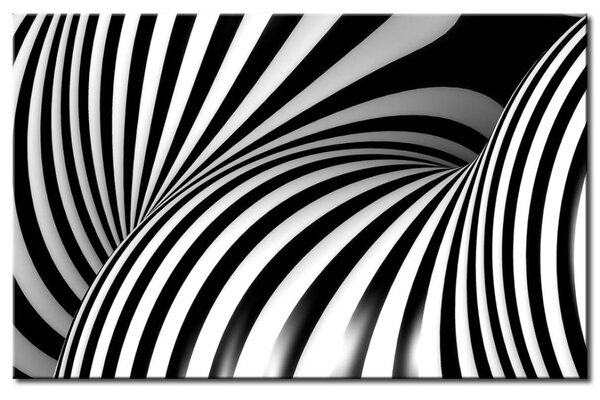 Obraz Oskar - vzor (1-dílný) - černobílá abstrakce s efektem 3D