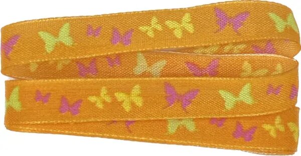 Stuha taftová BUTTERFLY PARADISE oranžová skládaná 15mm x 2m (5,-Kč/m)