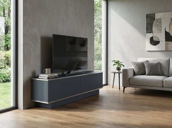 TV stolek ALVIN 135 cm, antracit/stříbrná