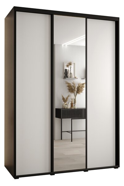 Šatní skříň ASIRI 3 - 180/60 cm, černá / bílá / černá