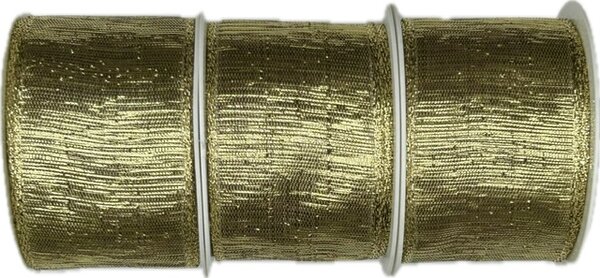 Set 3x Stuha zlatá LIVERPOOL GOLD lurexová lesklá 3x (40mm x 2m)