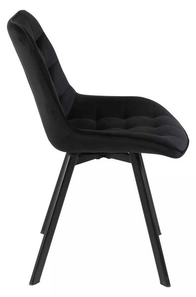 Jídelní židle Albons Velvet, černá