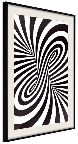 Artgeist Black and White Swirl Velikosti (šířkaxvýška): 40x60, Finální vzhled: Černý rám s paspartou
